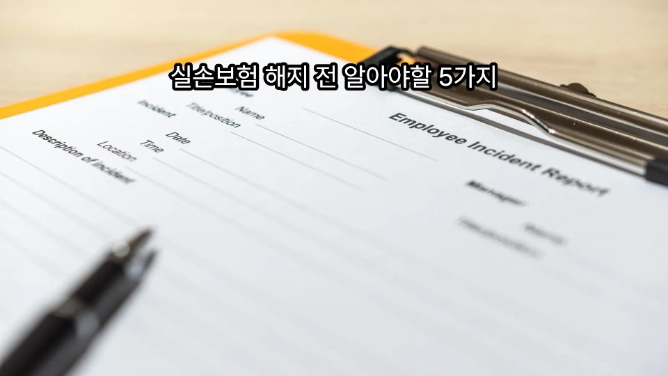 실손보험 해지 전 알아야할 5가지 1 실손보험 해지 전 알아야할 5가지